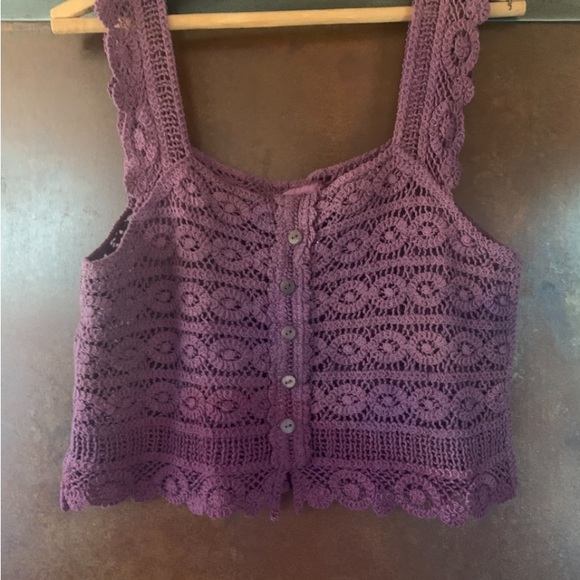 Zmeya Purple Crochet Women's Top - Picture 1 of 2